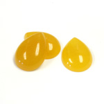 Gemstone Flat Back Cabochon - Pear 18x13MM QUARTZ DYED #38 AMBER