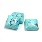 Gemstone Cabochon - Square 12x12MM HOWLITE DYED CHINESE TURQ