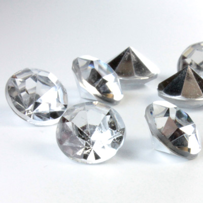 Plastic Point Back Foiled Stone - Round 10MM CRYSTAL