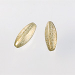 Plastic Engraved Bead - Oval 21x8MM GOLD DUST on CRYSTAL