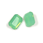 Cut Crystal Point Back Fancy Stone Foiled - Cushion Octagon 14x10MM OPAL GREEN