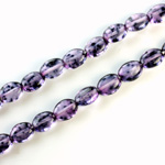Czech Pressed Glass Bead - Flat Oval 08x6MM SPECKLE AMETHYST 64229