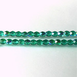 Czech Glass Fire Polish Bead - Round 04MM DK EMERALD AB