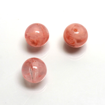 Plastic  Bead - Mixed Color Smooth Round 12MM PEACH QUARTZ