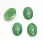 Glass Medium Dome Cabochon - Oval 14x10MM MOONSTONE GREEN