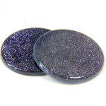 Man-made Gemstone Flat Back Single Bevel Buff Top -  Round 25MM BLUE GOLDSTONE