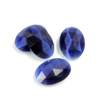 Fiber-Optic Flat Back Cabochon - Rauten Rose Oval 14x10MM CAT'S EYE BLUE