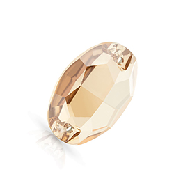 Preciosa Crystal Flat Back 2-Hole Sew-On Foiled Stone - Oval 24x17MM HONEY