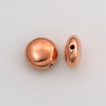 Metalized Plastic Smooth Bead - Round Lentil 12MM COPPER