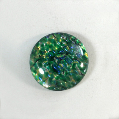 Glass Medium Dome Lampwork Cabochon - Round 25MM GREEN OPAL (02420)
