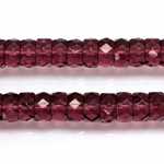 Czech Glass Fire Polished Bead - Rondelle 08x4MM AMETHYST