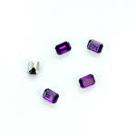 Plastic Point Back Foiled Stone - Cushion Octagon 06x4MM AMETHYST