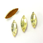 Glass Flat Back 2-Hole Sew-On Stone - Navette 14x5MM JONQUIL