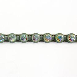Plastic Rhinestone Banding 1 Row PP26 (SS13) CRYSTAL AB-KHAKI