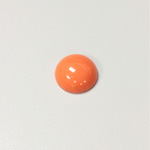 Plastic Flat Back Opaque Cabochon - Round 13MM BRIGHT TANGERINE