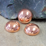 Plastic Flat Back Metalized Cabochon - Round 15MM COPPER