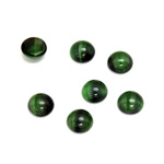Glass Medium Dome Cabochon - Round 07MM TIGEREYE GREEN