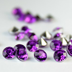 Plastic Point Back Transparent Foiled Chaton - Round 4MM AMETHYST