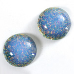 Glass Medium Dome Lampwork Cabochon - Round 21MM BLUE OPAL (04531)