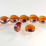 Chinese Cut Crystal Bead - Round Twist 14MM BROWN LUSTER