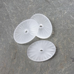 Glass Flat Back Sunray Engraved Cabochon - Oval 18x13MM MATTE CRYSTAL