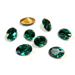 Swarovski Crystal Foiled Point Back Tin Table Cut (TTC) Fancy Stone - Oval 06x4MM EMERALD
