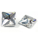 Asfour Crystal Flat Back Sew-On 2 Hole Stone - Square 14MM CRYSTAL