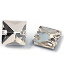 Asfour Crystal Flat Back Sew-On 2 Hole Stone - Square 14MM LIGHT SILK