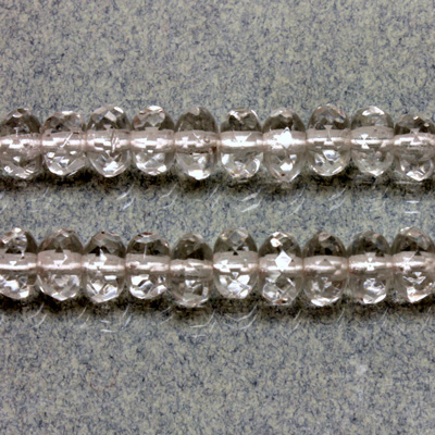 Czech Glass Fire Polish Bead - Rondelle Donut 07x4MM CRYSTAL