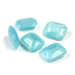 Glass Point Back Buff Top Stone Opaque Doublet - Cushion Octagon 10x8MM AQUA MOONSTONE
