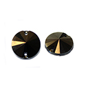 Asfour Crystal Flat Back Sew-On Stone - Rivoli 12MM JET HONEY coated