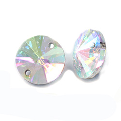 Asfour Crystal Flat Back Sew-On Stone - Rivoli 14MM CRYSTAL AB