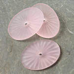 Glass Flat Back Sunray Engraved Cabochon - Oval 25x18MM MATTE ROSALINE