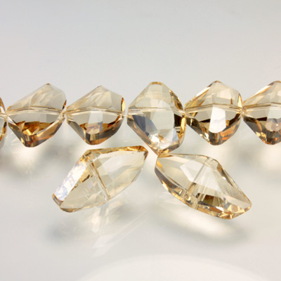 Chinese Cut Crystal Bead - Fancy 24x15MM CHAMPAGNE