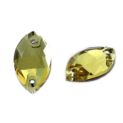 Asfour Crystal Flat Back Sew-On Stone - Navette 18x9MM LIGHT TOPAZ
