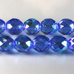 Czech Glass Fire Polish Bead - Round 12MM SAPPHIRE AB