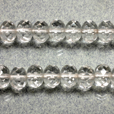 Czech Glass Fire Polish Bead - Rondelle Donut 09x6MM CRYSTAL