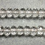 Czech Glass Fire Polish Bead - Rondelle Donut 09x6MM CRYSTAL