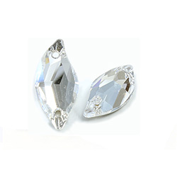 Asfour Crystal Flat Back Sew-On Stone - Fancy Navette 20x9.5MM CRYSTAL