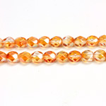 Czech Glass Fire Polish Bead - Round 06MM 1/2 Coated CRYSTAL/VENUS