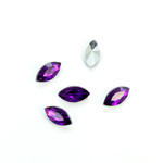 Plastic Point Back Foiled Stone - Navette 10x5MM AMETHYST