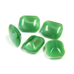 Glass Point Back Buff Top Stone Opaque Doublet - Cushion Octagon 10x8MM GREEN MOONSTONE
