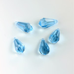 German Plastic Pendant - Transparent Faceted Drop 13x6 LT SAPPHIRE
