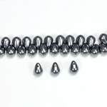 Glass Pendant Pearl Drop 6x4MM DARK GREY