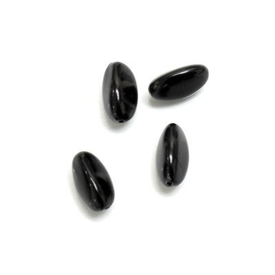Plastic Bead - Opaque Color Smooth Beggar 11x7MM JET