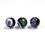 Glass Lampwork Bead - Smooth Round 10MM VENETIAN BLACK