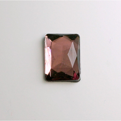 Glass Flat Back Foiled Rauten Rose - Cushion 18x13MM LT AMETHYST
