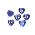 Fiber-Optic Cabochon - Heart 08MM CAT'S EYE BLUE