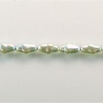 Czech Glass Pearl Bead - Baroque Oblong 13x7 LT BLUE 70462