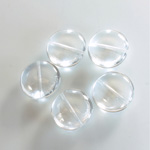 Czech Pressed Glass Bead - Lentil Round 15MM CRYSTAL